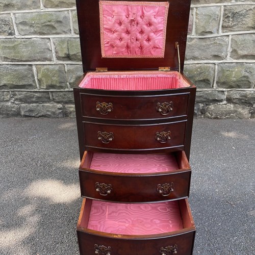 Antique Burr Walnut Sewing Chest Sewing Box