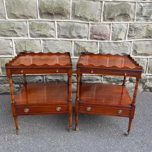 Pair Mahogany Bedside Tables Lamp Tables