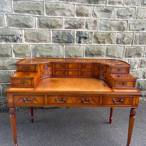 Quality Inlaid Mahogany Carlton House Desk Writing Desk