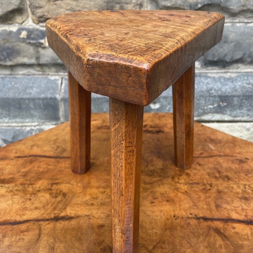 Early Antique Elm Milking Stool