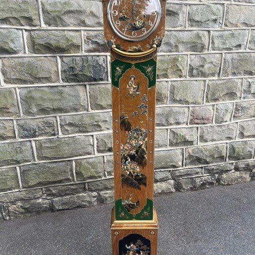 Antique Walnut & Chinoiserie Grandmother Clock