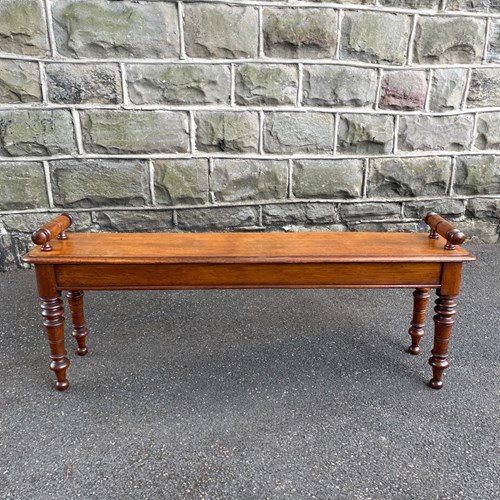 Antique Oak Hall Seat Bench