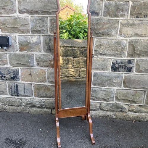 Antique Walnut Cheval Dressing Mirror