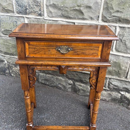 Quality Oak Single Draw Console Table Side Table