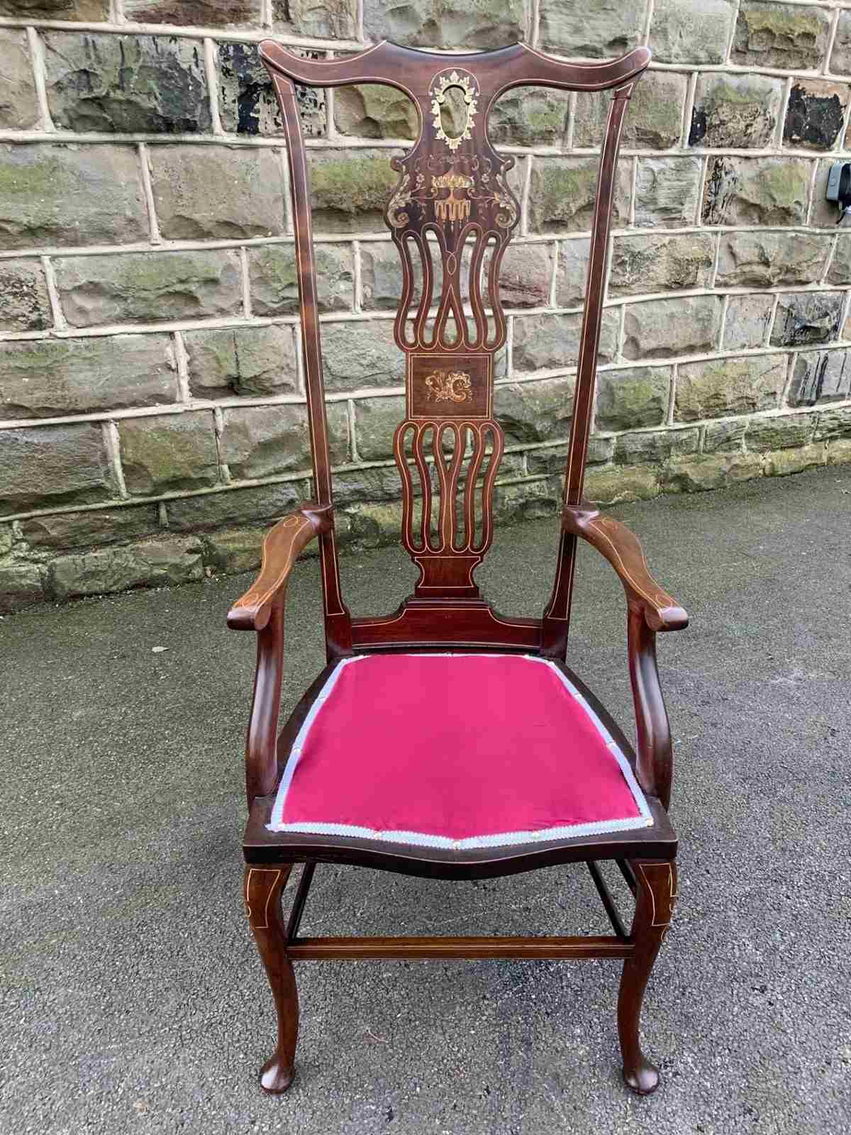 Vintage high back armchair hot sale