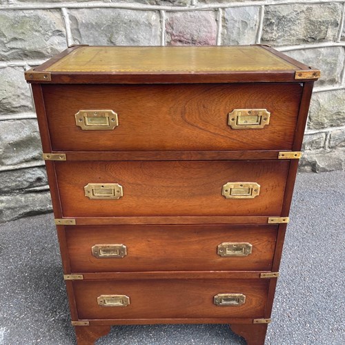 Brass Bound Mahogany Military Campaign Chest