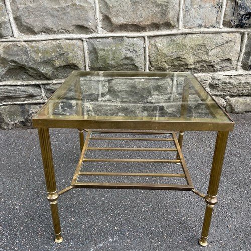 Brass & Glass Topped Coffee Table