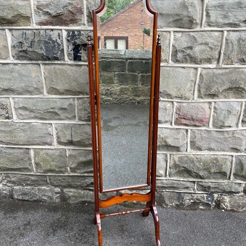 Antique Walnut Cheval Dressing Mirror