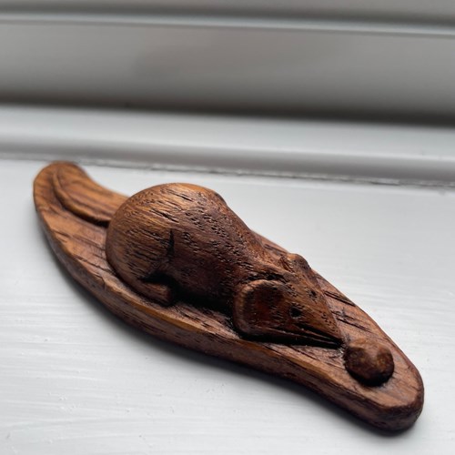 Unusual Robert "Mouseman" Thompson Carved Mouse