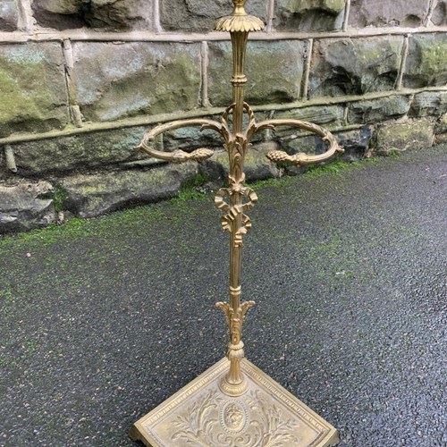 Ornate Brass Corner Stick Umbrella Stand