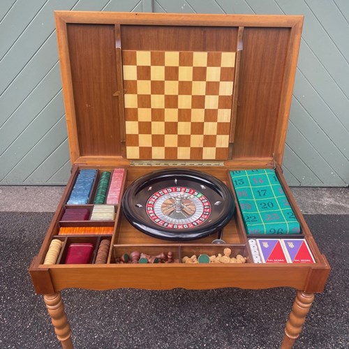 Quality Figured Walnut Games Table Games Compendium