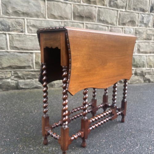 Antique Walnut Barley Twist Drop Leaf Table