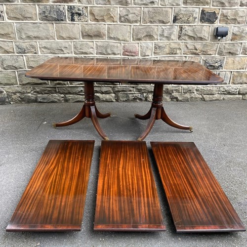 Quality Mahogany 10Ft 6In Twin Pillar Extending Dining Table