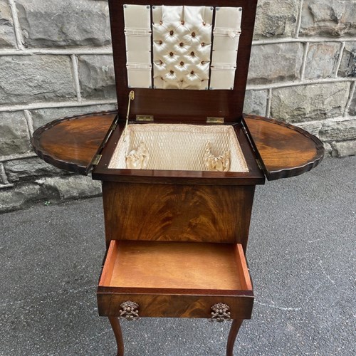 Antique Mahogany Ladies Sewing Table Sewing Box
