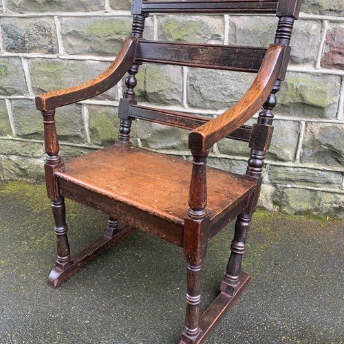 Antique Elm Country Armchair