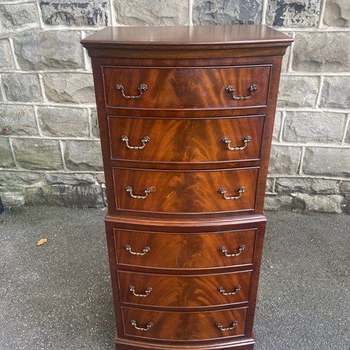 Antique Slim Mahogany Chest On Chest Tallboy