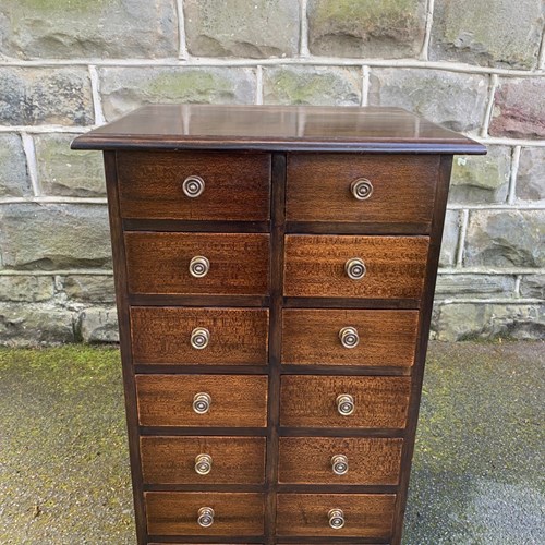 Mahogany 14 Draw Collectors Chest Drawers