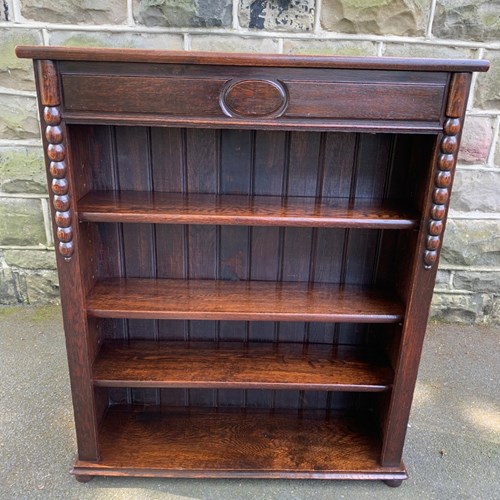 Antique Solid Oak Open Library Bookcase