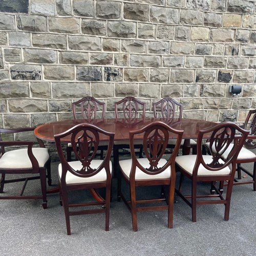 Antique Mahogany Dining Table & 8 Chairs