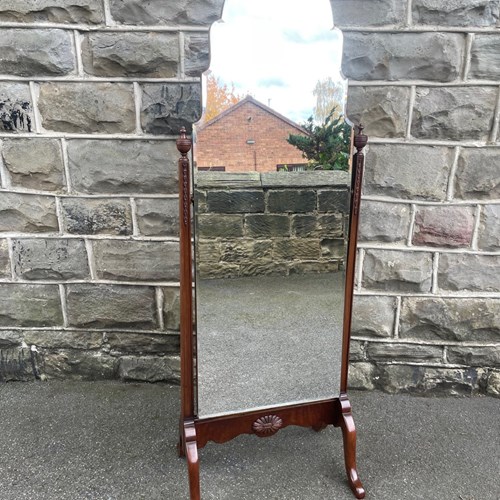 Antique Walnut Cheval Dressing Mirror