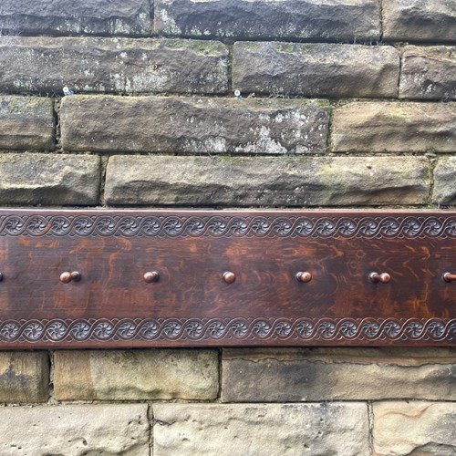 Arts & Crafts Oak Wall Mounted Hat & Coat Rack