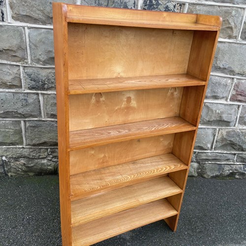 Antique Light Golden Oak Open Bookcase Bookshelves