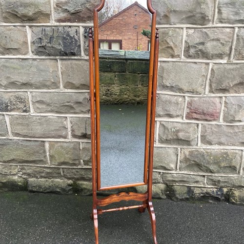 Antique Walnut Cheval Dressing Mirror