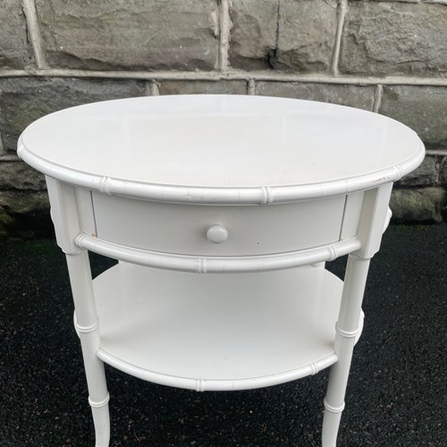 Painted Simulated Bamboo Bedside Table