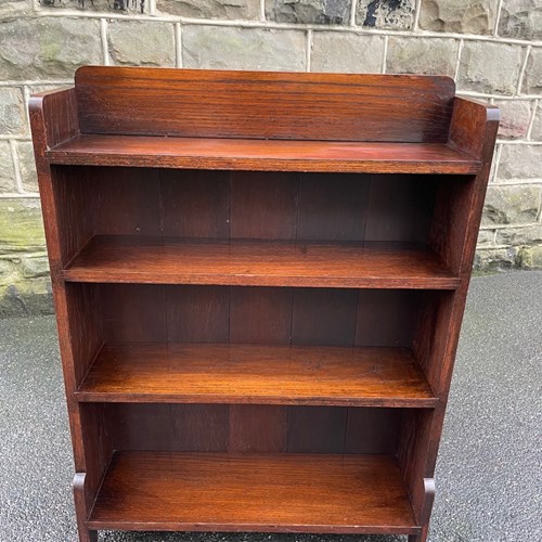 Antique Solid Oak Open Bookcase