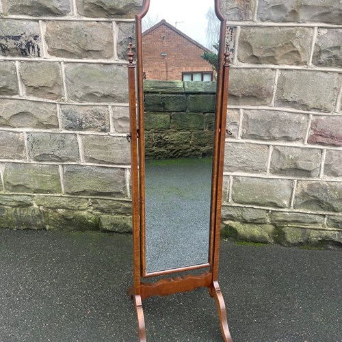 Antique Walnut Cheval Dressing Mirror
