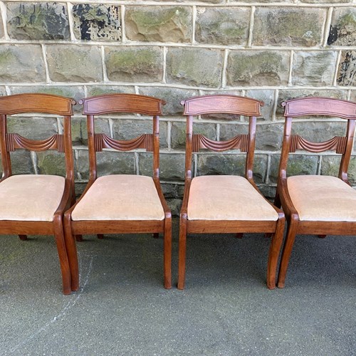 Antique Set 4 Regency Mahogany Dining Chairs