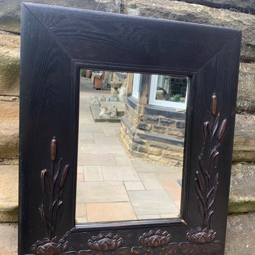 Antique Arts & Crafts Oak Mirror