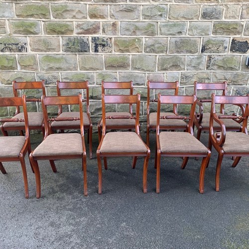 Antique Matching Set 10 Mahogany Dining Chairs