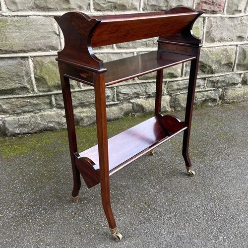 Antique Edwardian Mahogany Book Table Book Trough