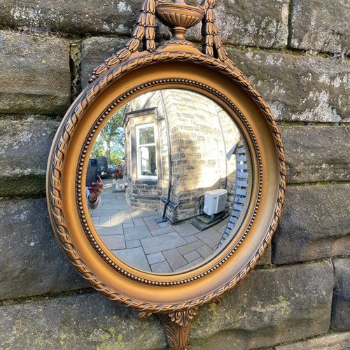 Antique Gilt Convex Wall Mirror