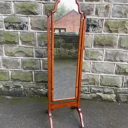 Antique Walnut Framed Cheval Dressing Mirror