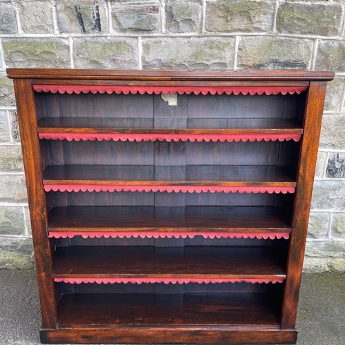 Antique Rosewood Open Library Bookcase By Moody & Son