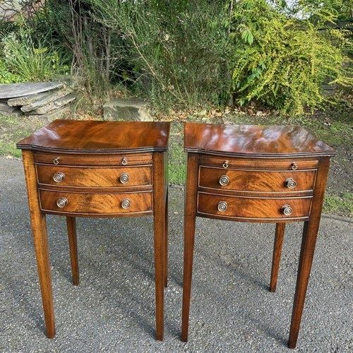 Pair Mahogany 2 Draw Bedside Tables