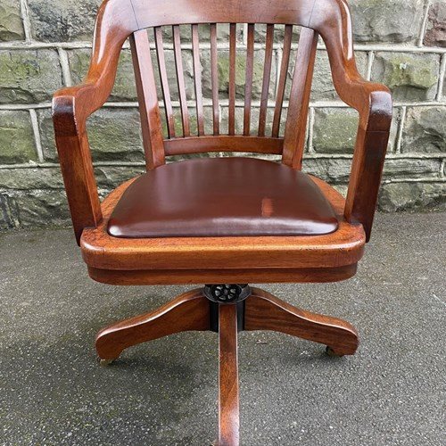 Antiques Walnut Revolving Desk Chair