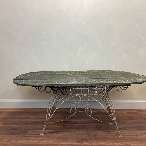 Large scale wrought iron garden table