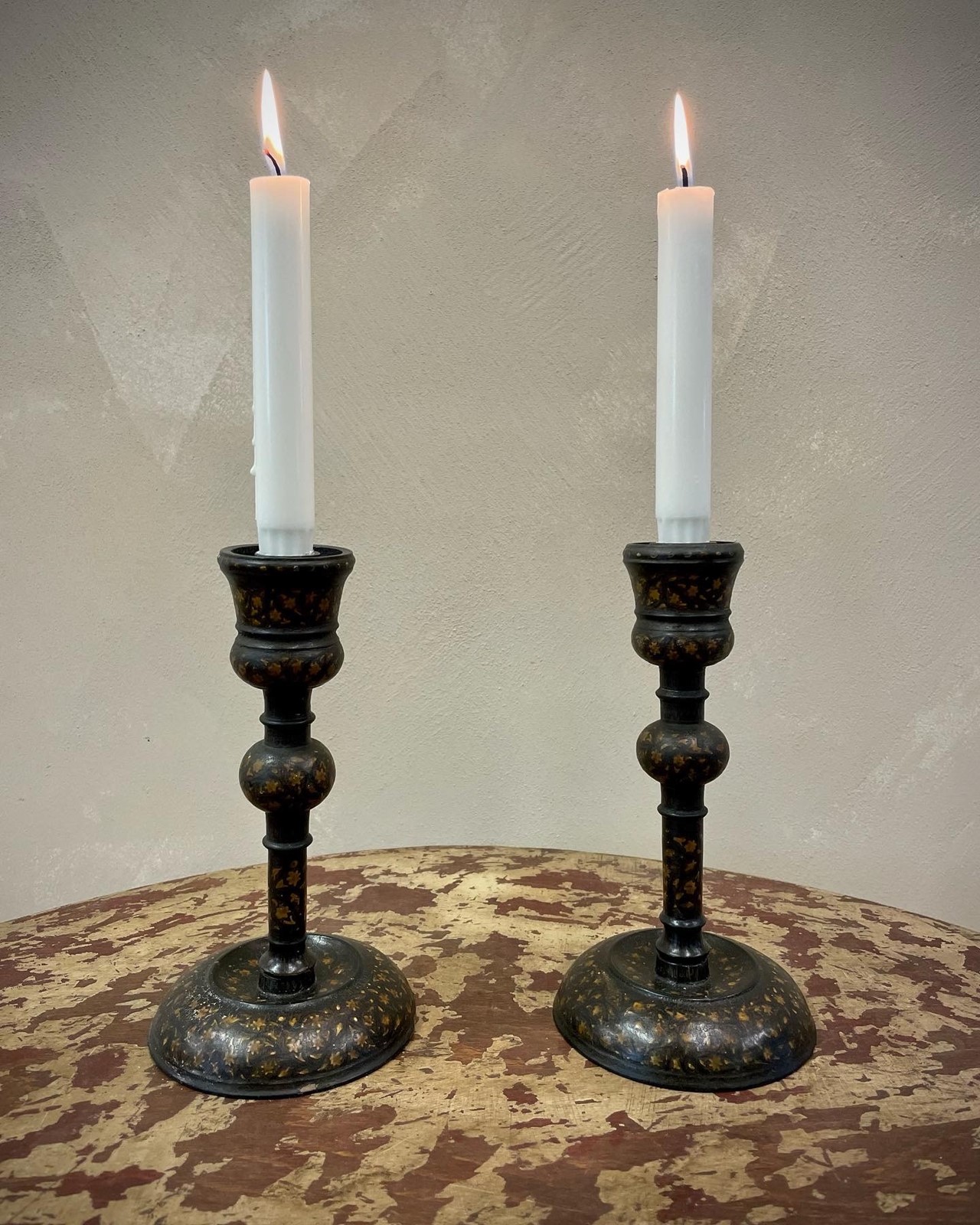 Hand painted Kashmiri candle sticks The Hoarde