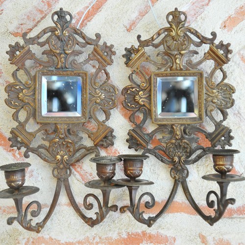 Pair of Decorative French Bronze Sconces