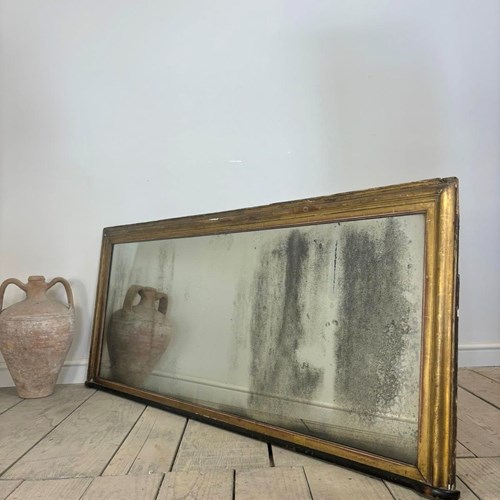 19Th Century Antique French Gilt Foxed Mirror 