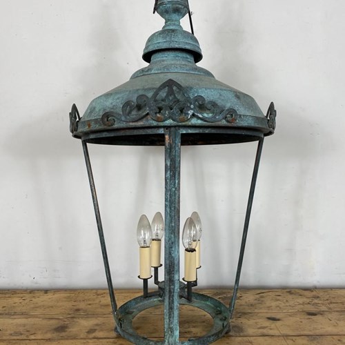 Antique Verdigris Copper Lantern 