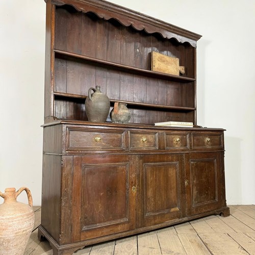 Georgian Antique Oak Dresser Cupboard 