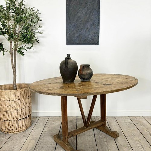 19Th Century Antique French Oval Wine Table 