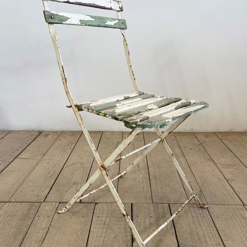 Vintage French Original Painted Garden Chair 
