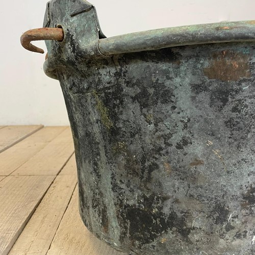 Antique French Verdigris Copper Pot Planter