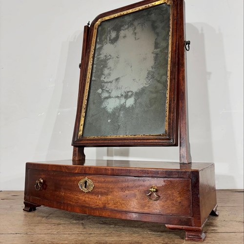 Georgian Antique Mahogany Foxed Dressing Table Mirror 