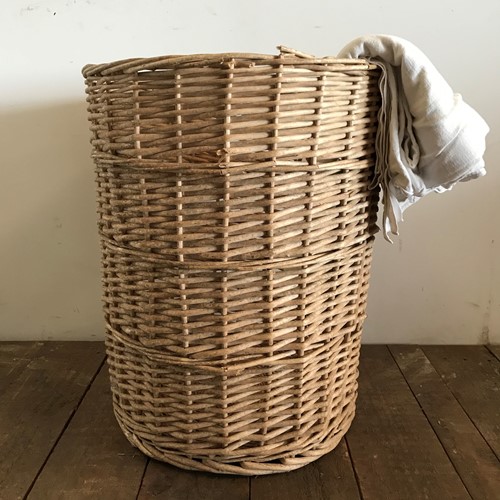 Vintage Antique Rustic French Wicker Basket 